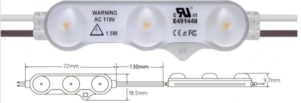 Módulos Led 3 Diodos AC Directo 110V