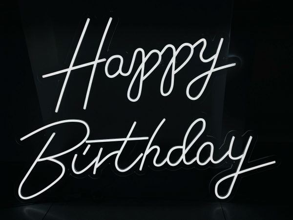 Rotulo Neon - "Happy Birthday 2 Lineas"