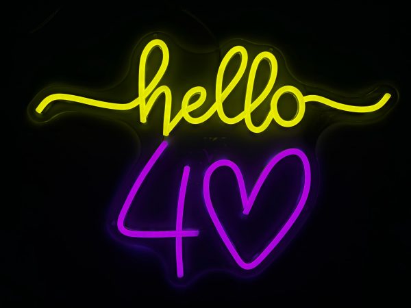 Rótulo de Neón - "Hello 40"